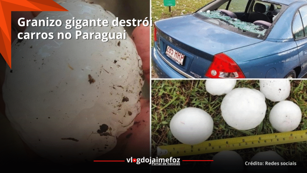 Granizo gigante atinge o Paraguai e deixa rastro de destruição