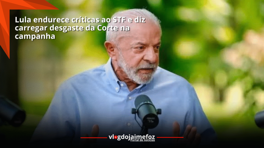 Lula endurece críticas ao STF e diz carregar desgaste da Corte na campanha